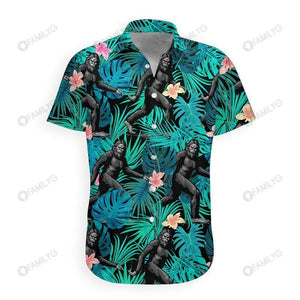 Hawaiian Shirt Tropical Bigfoot Wall In The Jungle - Bigfoot Hawaiian Shirt Summer Hawaiian for Men, Women, Couple - Love Mine Gifts
