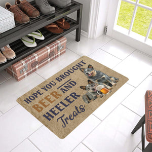 Doormat Personalized Name Family House Hope You Brought Beer And Heeler Treats Doormat Welcome Mat Housewarming Gift Home Decor Funny Doormat Best Gift Idea For Family Birthday Gift - Love Mine Gifts