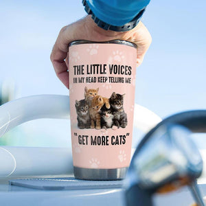 Tumbler Personalized Personalized Get More Cats Stainless Steel Skinny Tumbler Bulk, Double Wall Vacuum Slim Water Tumbler Cup With Lid, Reusable Metal Travel Coffee Mug - Love Mine Gifts