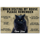 Doormat Personalized Funny Cat Doormat Custom Name - When Visiting My House Please Remember Indoor And Outdoor Doormat Warm House Gift Welcome Mat Gift For Friend Family - Love Mine Gifts