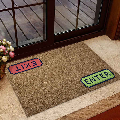 Doormat Personalized Name Family House Enter Exit - Video Game Doormat, Gift For Game Lovers, Gift For Friend Family, Birthday Gift Decor Warm House Gift Welcome Mat - Love Mine Gifts