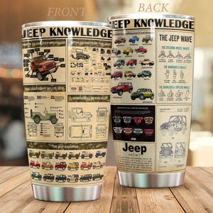 Tumbler Jeep Knowledge Tumbler TA032302 Personalized Name, Text, Number, Image Travel Coffee Mug - Love Mine Gifts