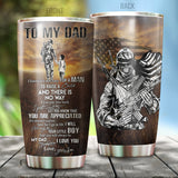 Tumbler To My Dad From Son Stainless Steel Tumbler 20oz Pi28102003 Personalized Name, Text, Number, Image Travel Coffee Mug - Love Mine Gifts
