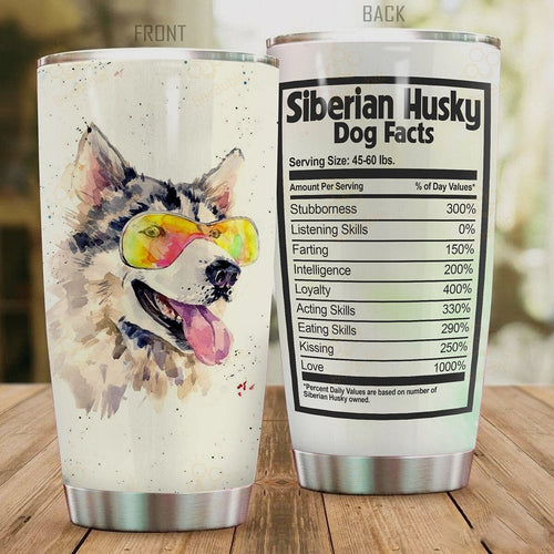 Tumbler Premium Siberian Husky Stainless Steel Tumbler Personalized Name, Text, Number, Image Travel Coffee Mug - Love Mine Gifts