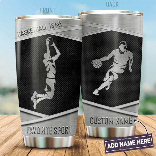 Tumbler Premium Basketball Personalized Stainless Steel Tumbler Personalized Name, Text, Number, Image Travel Coffee Mug - Love Mine Gifts