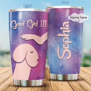 Tumbler Premium Good Girl Loves Dogs Personalized Stainless Steel Tumbler Personalized Name, Text, Number, Image Travel Coffee Mug - Love Mine Gifts