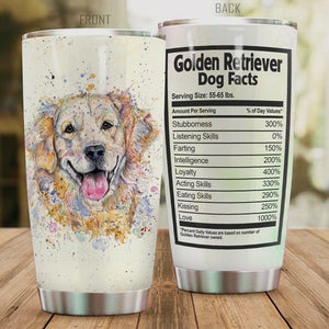Tumbler Premium Golden Retriever Stainless Steel Tumbler Personalized Name, Text, Number, Image Travel Coffee Mug - Love Mine Gifts