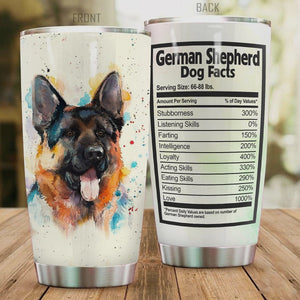 Tumbler Premium German Shepherd Stainless Steel Tumbler Personalized Name, Text, Number, Image Travel Coffee Mug - Love Mine Gifts