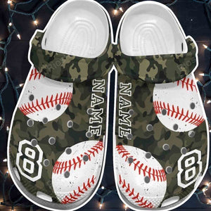 Clog Soldier Baseball Player Clog Personalize Name, Text Boys Baseball - Love Mine Gifts