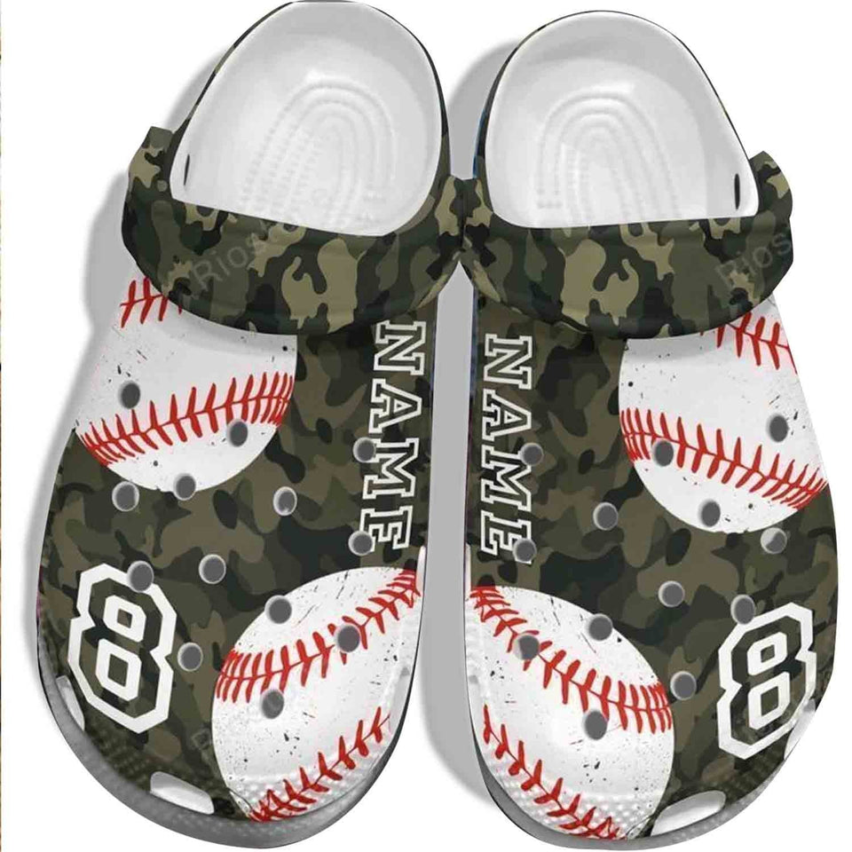 Clog Soldier Baseball Player Clog Personalize Name, Text Boys Baseball - Love Mine Gifts