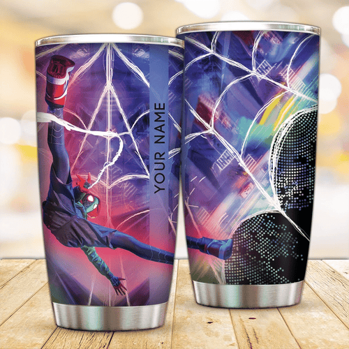 Tumbler Personalized Web Slinger Miles Tumbler Personalized Name, Text, Number, Image Travel Coffee Mug - Love Mine Gifts