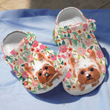 Clog Yorkshire Terrier Floral Classic Personalized Clogs - Love Mine Gifts