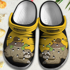 Sloth Turtle Snail Wheee Cogs Shoes Birthday Gift For Son Daughter - Sl-Turtle - Gigo Smart Personalized Clogs