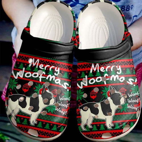 French Bull Dog Merry Woofmas Shoes For Men Women Personalized Clogs