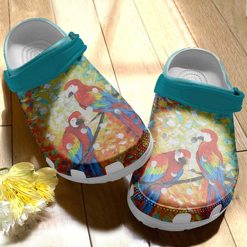 Abstract Parrot Shoes - Parrot Art Shoes Birthday Gifts For Men Women - Gigo Smart Personalized Clogs
