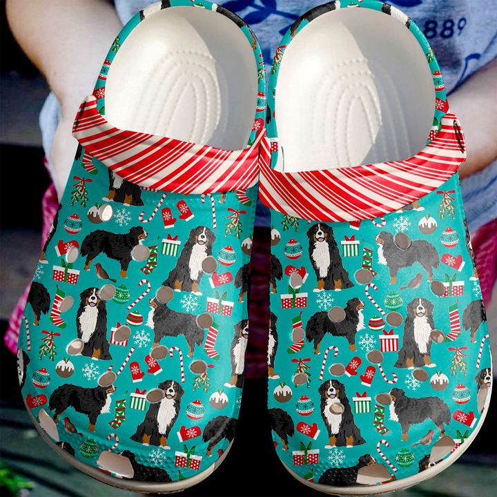 Bernese Mountain Christmas Pattern Shoes For Men Women Personalized Clogs