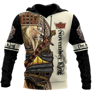 Apparel November Black King Lion 3D All Over Printed Unisex Shirts 3D All Over Printed Custom Text Name - Love Mine Gifts