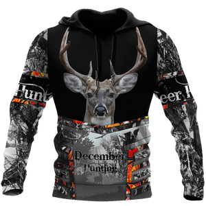 Apparel Premium December Deer Hunting Shirts 3D All Over Printed Custom Text Name - Love Mine Gifts