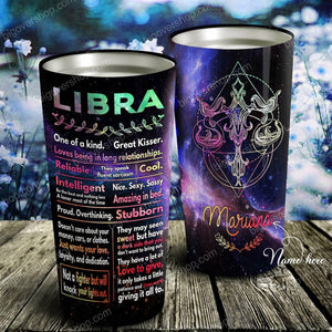 Tumbler Zodiac Libra - Perfect Gift For Libra - Personalized Stainless Steel Tumbler Customize Name, Text, Number 5 - Love Mine Gifts