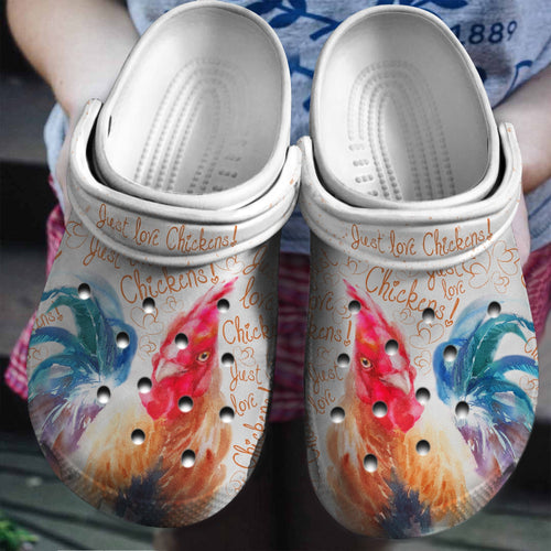Clog Just A Girl Who Loves Chicken Custom Farm Halloween Clog Personalize Name, Text - Love Mine Gifts