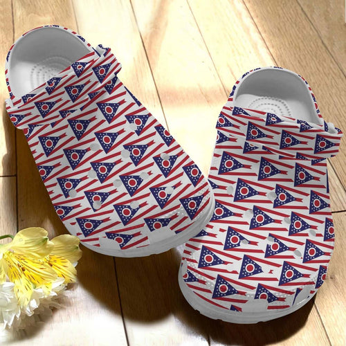 Ohio Fashionstyle For Women Men Kid Print 3D Whitesole Flag Pattern Personalized Clogs