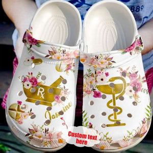 Pharmacist Floral Sku 1790 Custom Sneakers Name Shoes Personalized Clogs
