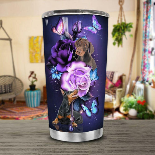 Tumbler Doberman Magical Custom Personalized Stainless Steel Tumbler Customize Name, Text, Number - Love Mine Gifts