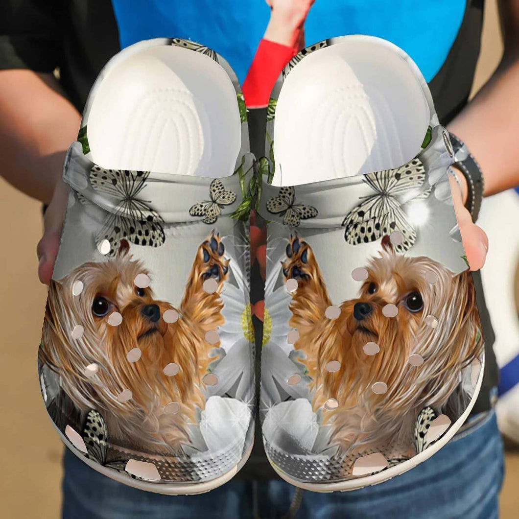  Yorkshire,Yorkie N' Butterflies, Fashion Style Print 3D For Women, Men, Kid Personalized Clogs