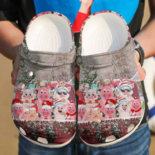 Pig Christmas Pigs Sku 1829 Custom Sneakers Name Shoes Personalized Clogs