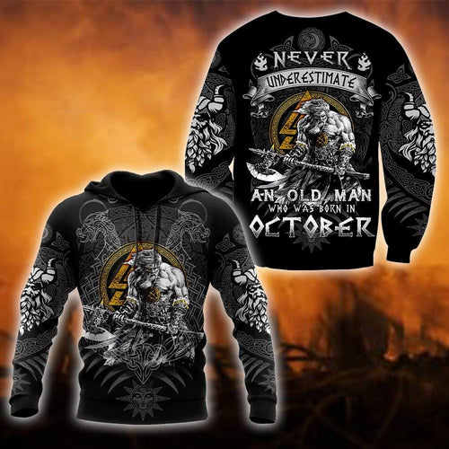 Apparel October Man Viking Shirts Ams 3D All Over Printed Custom Text Name - Love Mine Gifts