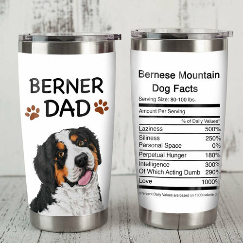 Tumbler Bernese Mountain Dog Steel Personalized Stainless Steel Tumbler Customize Name, Text, Number Mr1106 81O49 - Love Mine Gifts