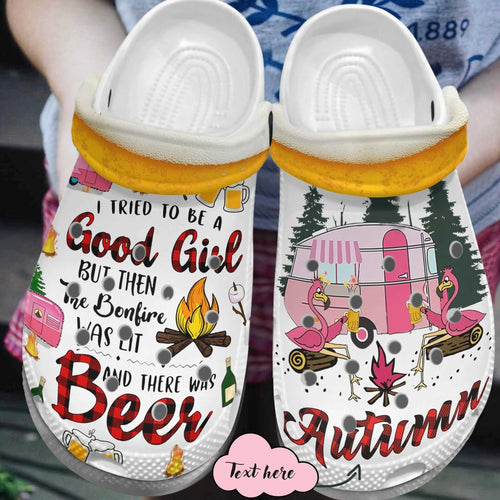 Good Girl And Beer Shoes - Happy Autumn Birthday Gift Personalized Clogs