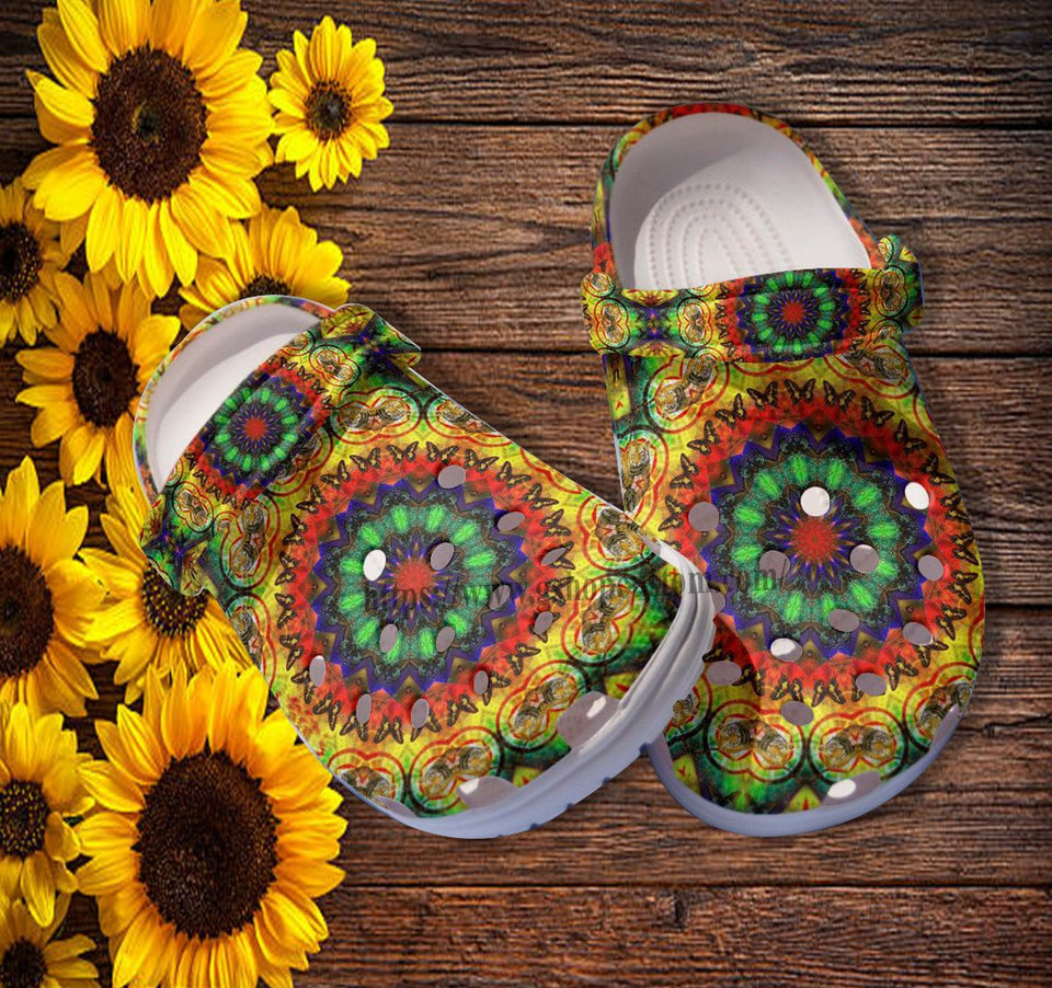 Butterfly Boho Trippy Flower Gift Women Boho Peace Hippie Shoes