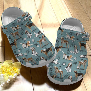 Beagle Beagles And Paws Pattern Personalized Clogs