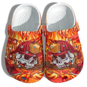 Firefighter Skull Fire Shoes - Firefighter Army Shoes Croc Gift Men Women Father Day - Cr-Ne0079 Personalized Clogs