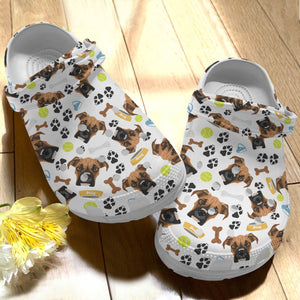 Boxer Smiling Boxer Pattern Personalized Clogs