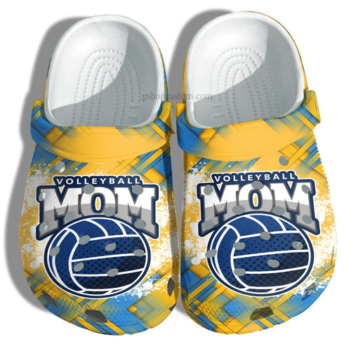 Volleyball Mom Shoes Gift Grandma - Volleyball Cheer Up Daughter Player Mom Shoes Gift Mommy Birthday Personalized Clogs