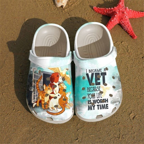 Vet Tech Living My Life Gift For Lover Rubber , Comfy Footwear Personalized Clogs