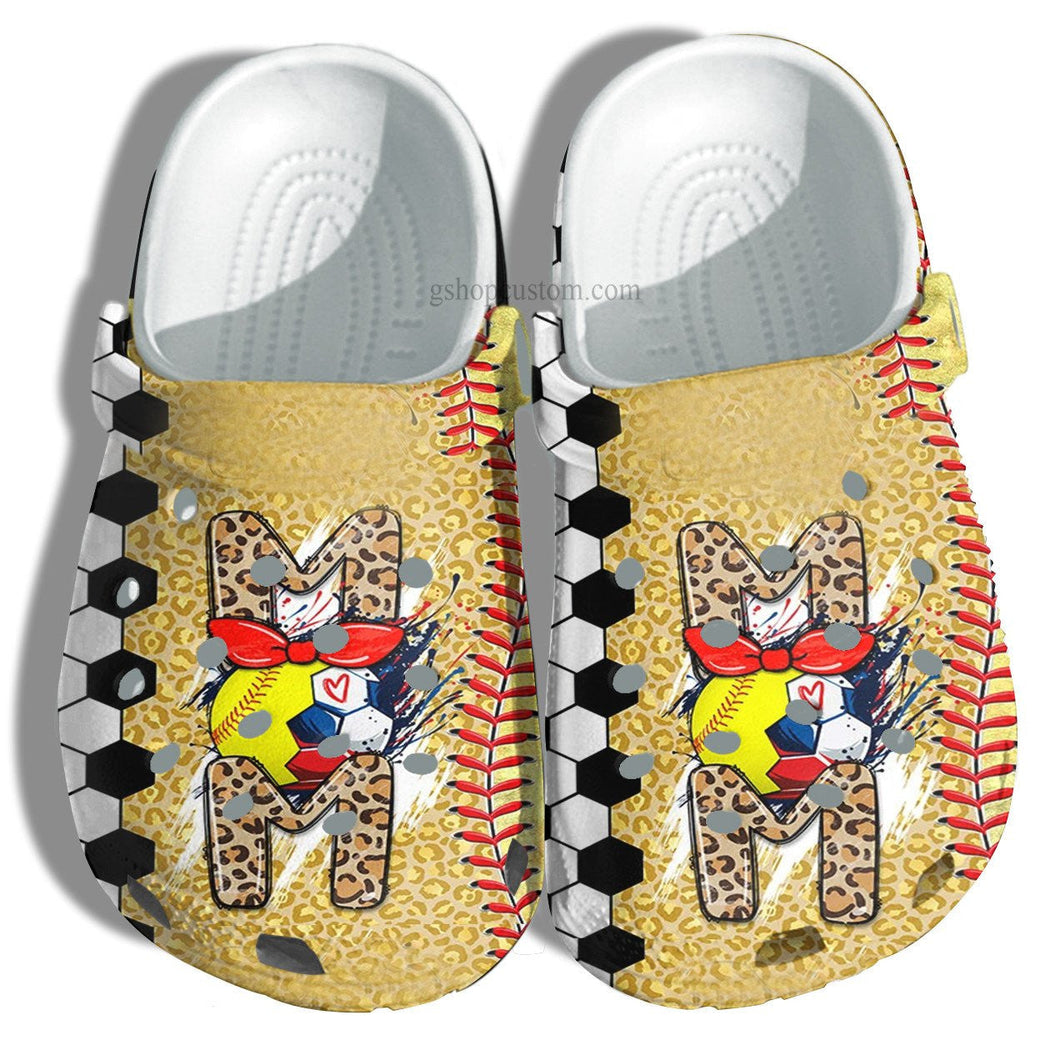 Soccor Mom Twinkle Shoes Leopar Style - Football Mom Leopard Shoes Gift Birthday Mother Personalized Clogs