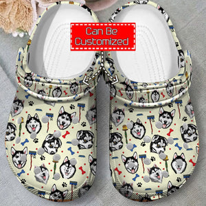 Animal Print - Siberian Husky Shoes Personalized Clogs