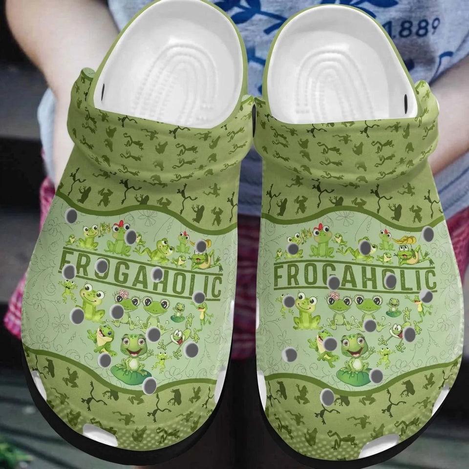Frog For Women Men Kid Print 3D Frogaholic Personalized Clogs