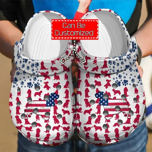 Cocker Spaniel American Flag Shoes Animal Print  Personalized Clogs