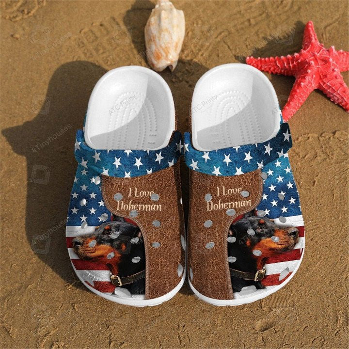 Clog Love Doberman Usa Shoes For Who Love Dog Personalized Clogs - Love Mine Gifts