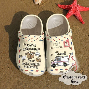 Postal Worker Cant Stay Home Rubber Comfy Footwear Tl97 Personalized Clogs