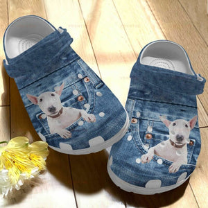 Bull Terrier In Pocket Gift For Lover Rubber , Comfy Footwear Personalized Clogs