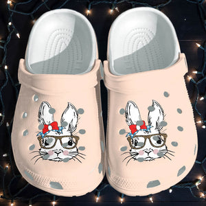 Rabbit Bunny Happy Easter Day 2022 Shoes Gifts For Girl Daughter - Cr-Rabbit01 Personalized Clogs