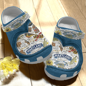 Maryland Symbols Jean Heart Pattern Shoes Personalized Clogs