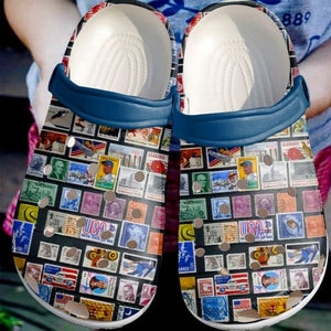 Postal Worker Us Postage Stamps Sku 1875 Custom Sneakers Name Shoes Personalized Clogs