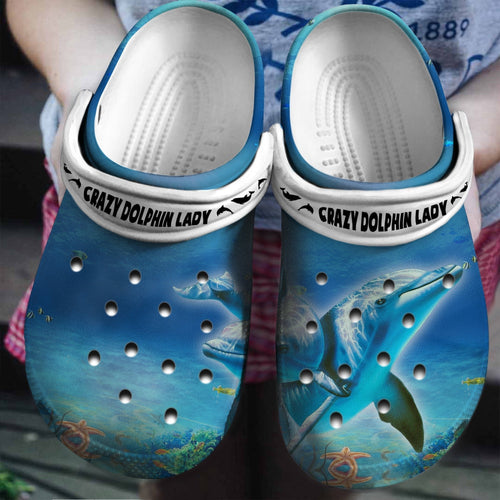 Crazy Dolphin Lazy In The Ocean Shoes Gifts For Men Women - Cdolphin06 - Gigo Smart Personalized Clogs