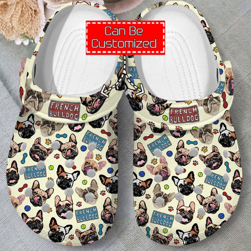 Animal Print - French Bulldog Pattern Shoes Personalized Clogs
